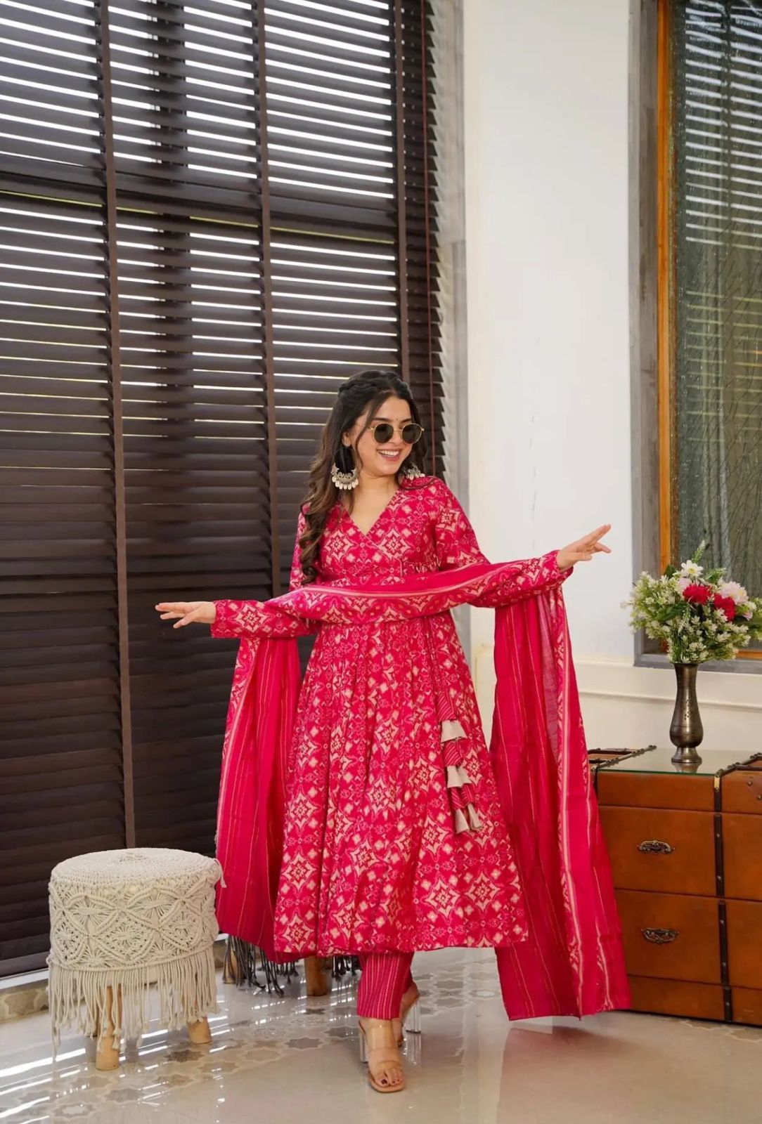 Women's printed cotton kurta & pant or dupatta set